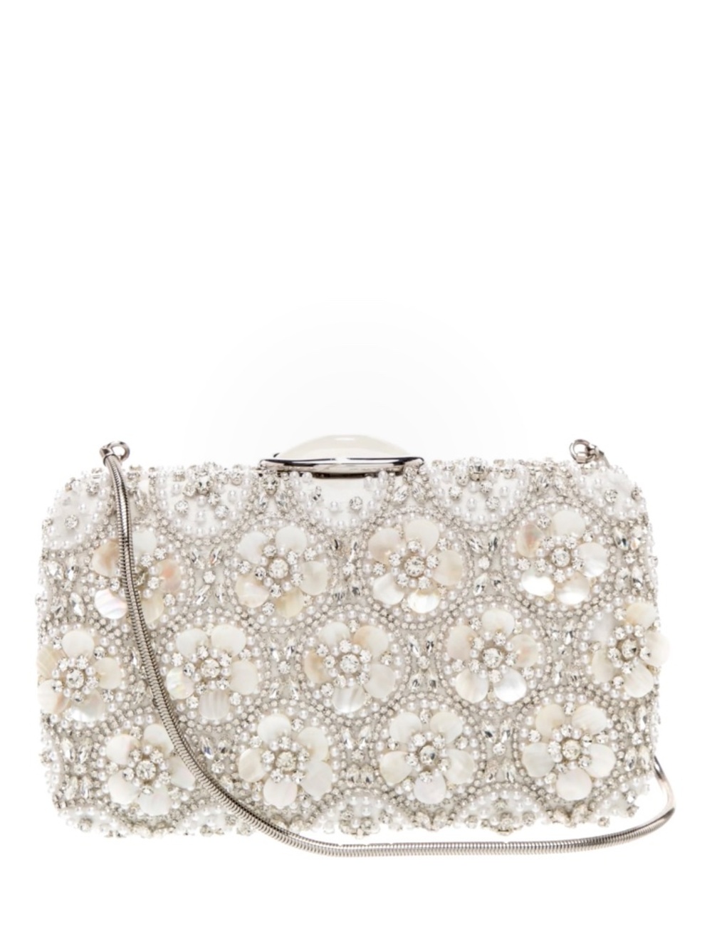 Oscar De La Renta Embroidered Mother of Pearl O Minaudière
